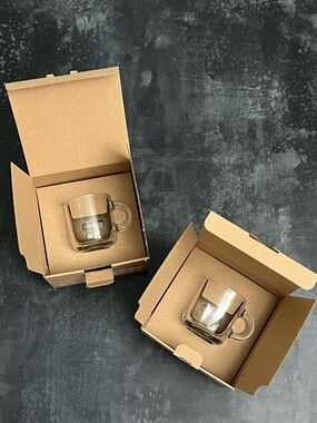 Nespresso Clear Glass Espresso Cups with Saucers